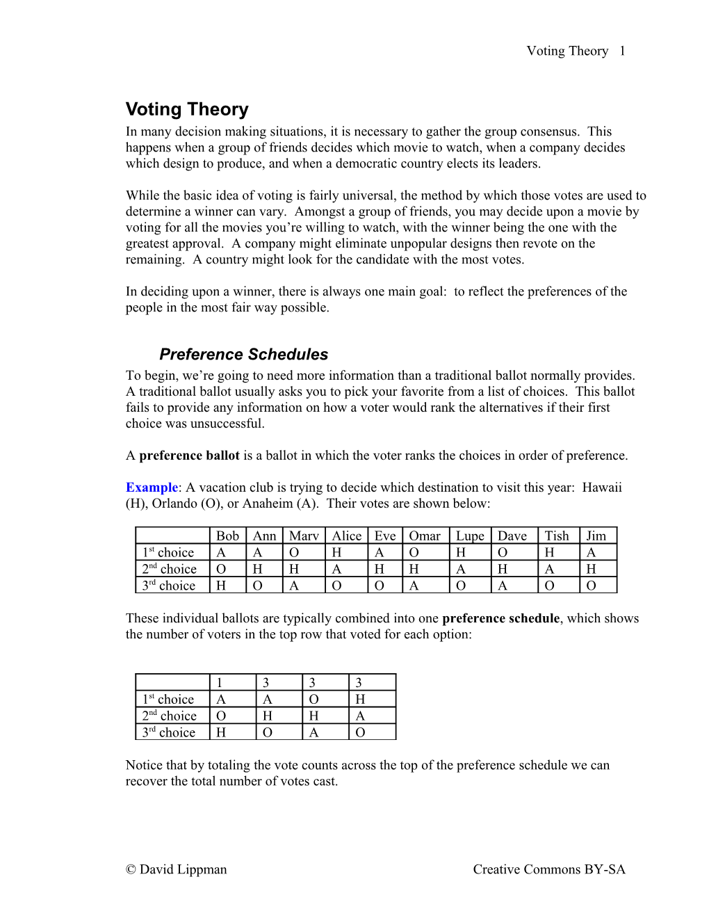 Voting Theory