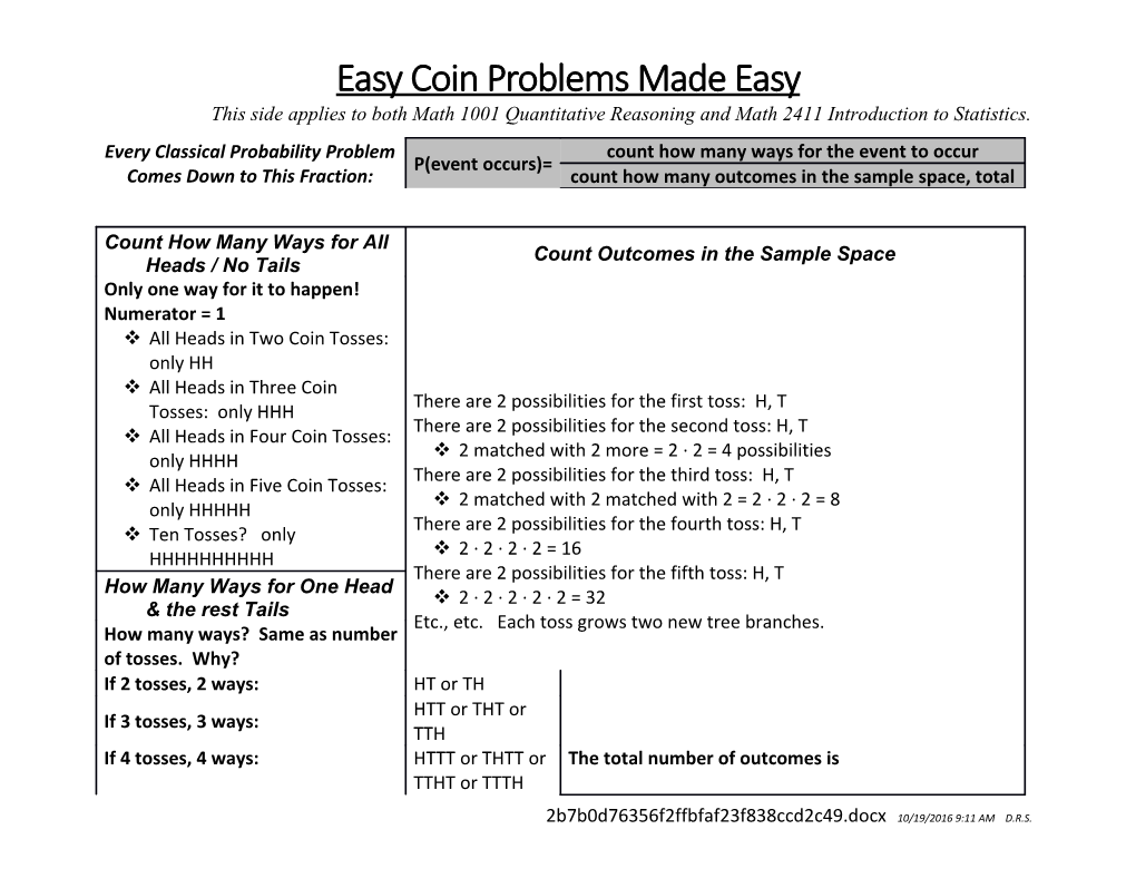 Easy Coin Problems Made Easy