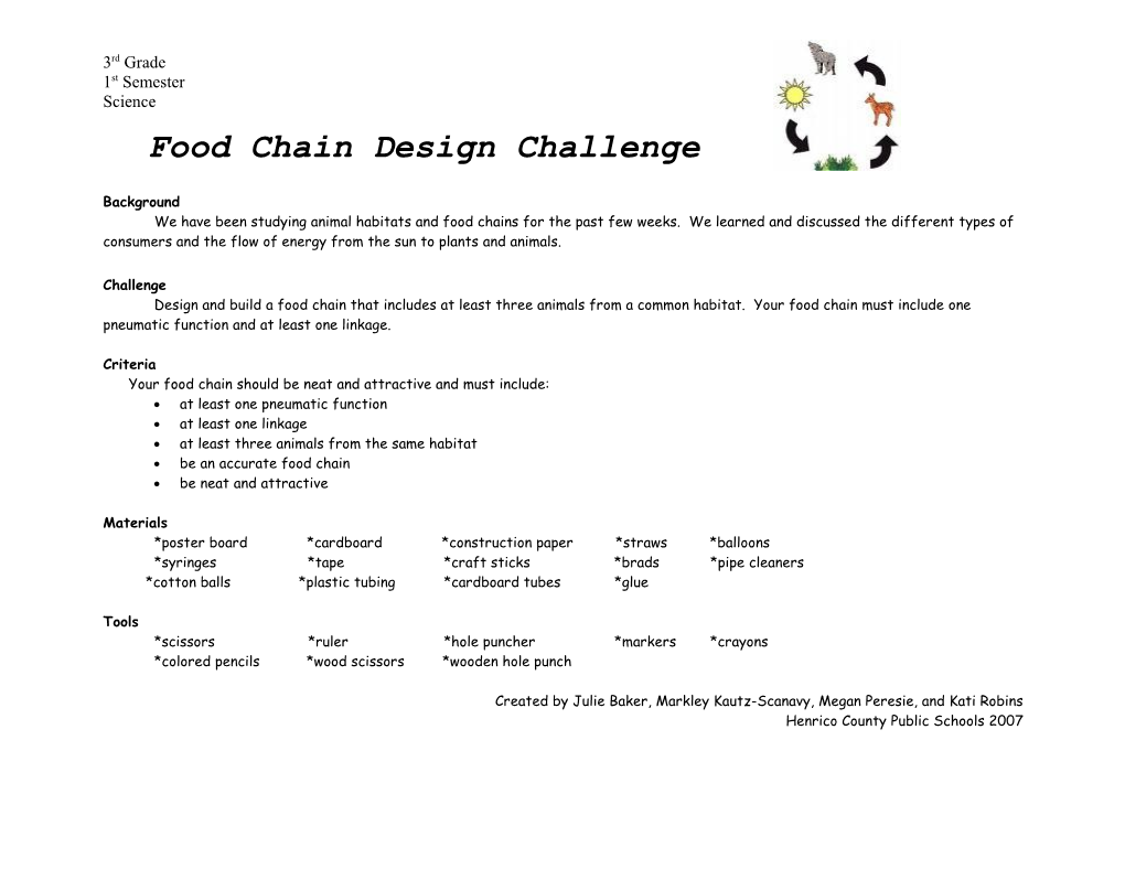 Food Chain Design Challenge