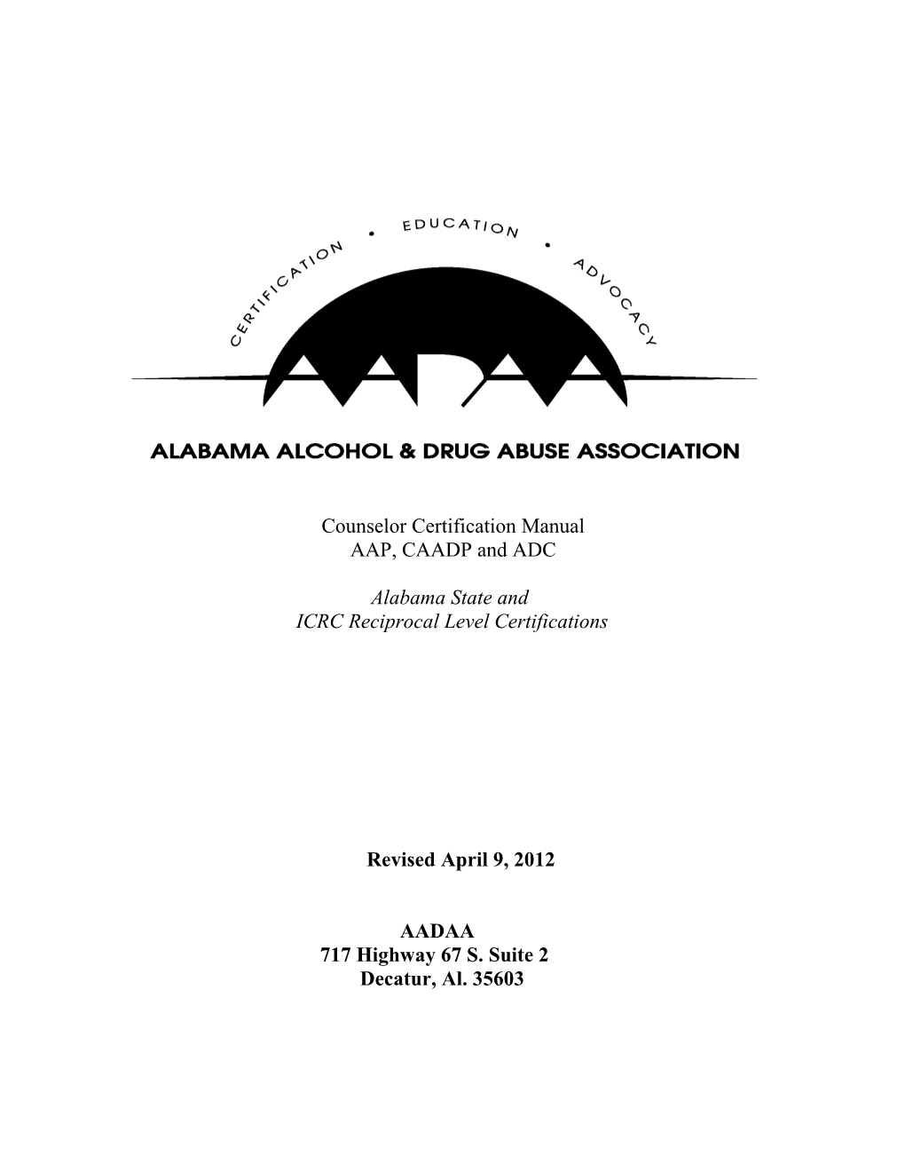 The Alabama Alcohol & Drug Abuse Association s1