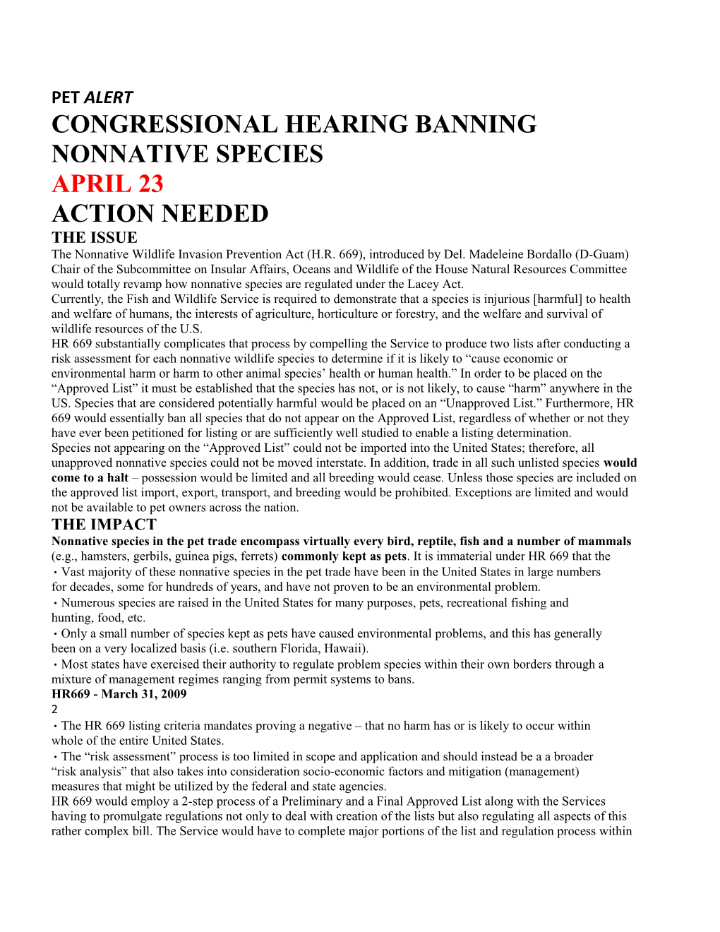 Congressional Hearing Banning