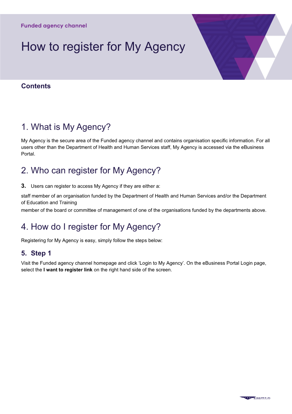 How to Register for My Agency