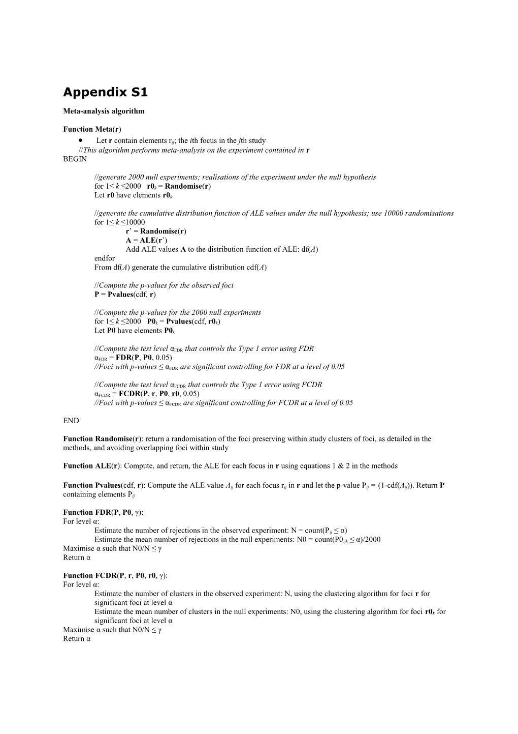 Meta-Analysis Algorithm