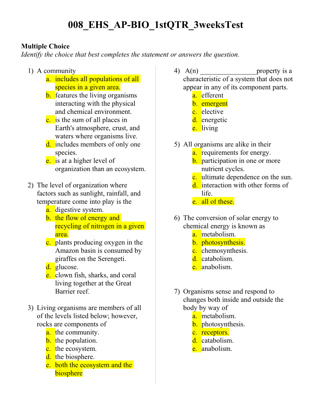 008 EHS AP-BIO 1Stqtr 3Weekstest