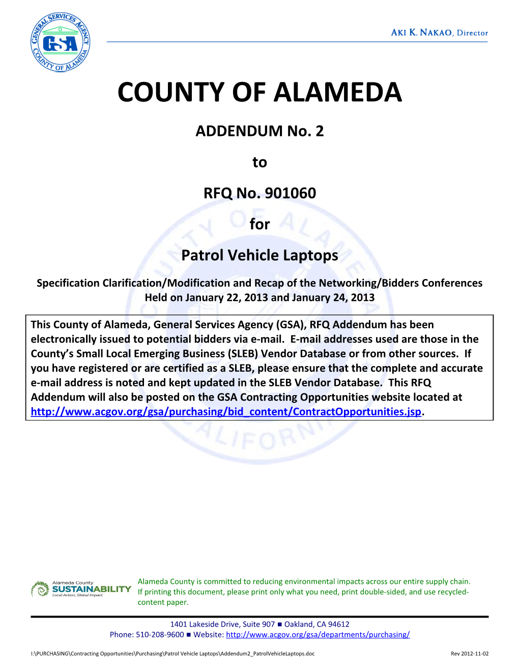 901060 Addendum 2 Patrol Vehicle Laptops