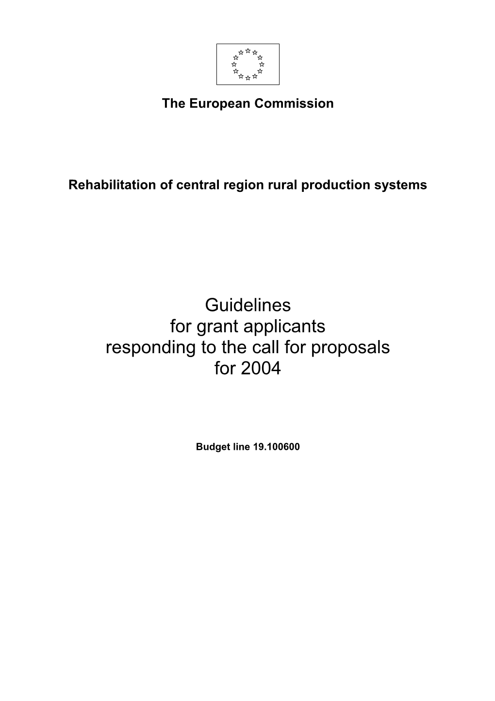 Rehabilitation of Central Region Rural Production Systems