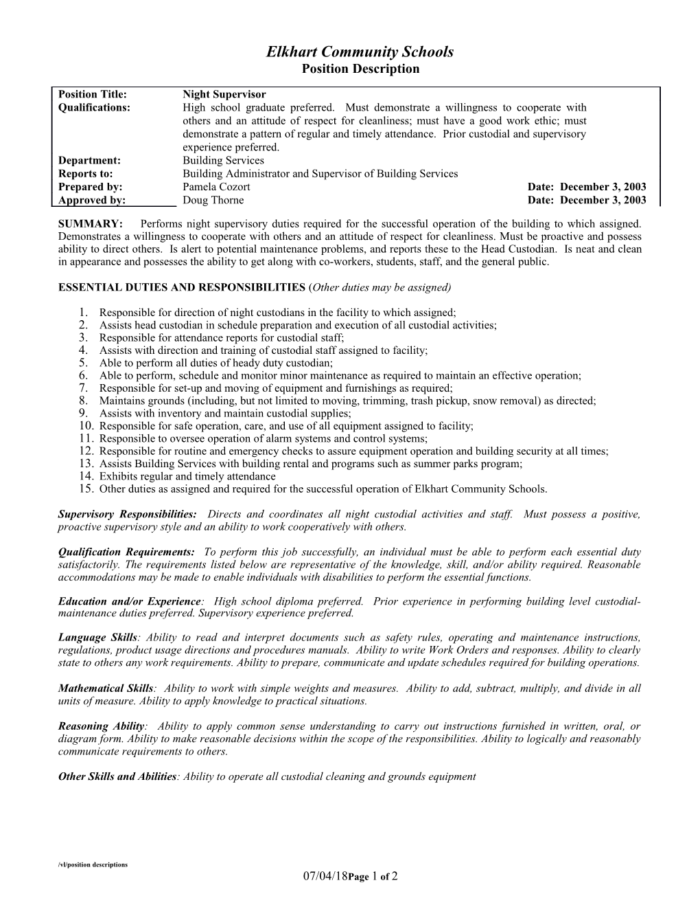 School District Position Description s3