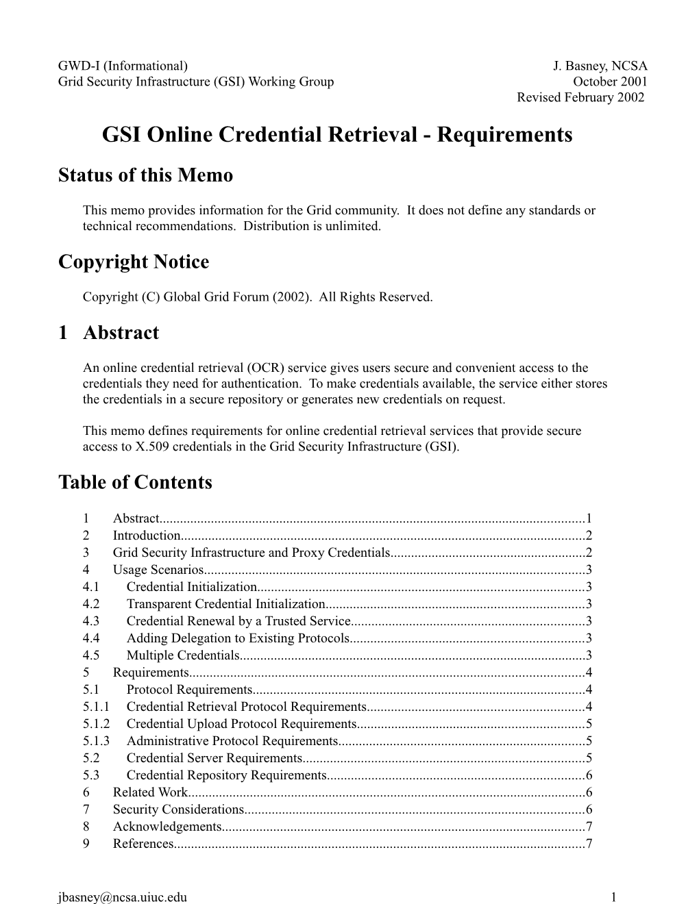 GSI Online Credential Retrieval - Requirements