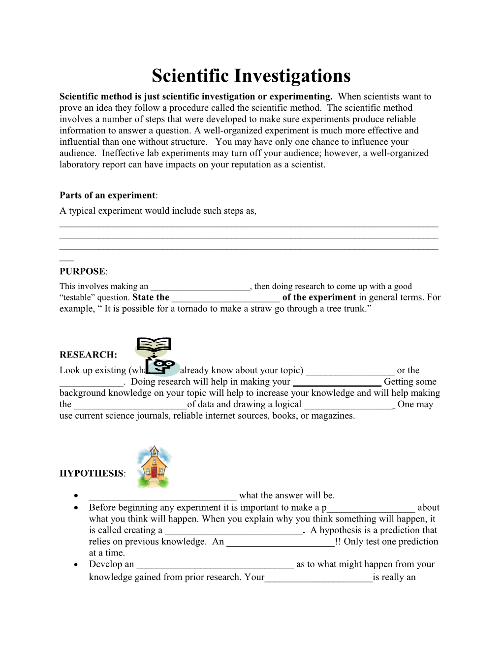 Scientific Investigations