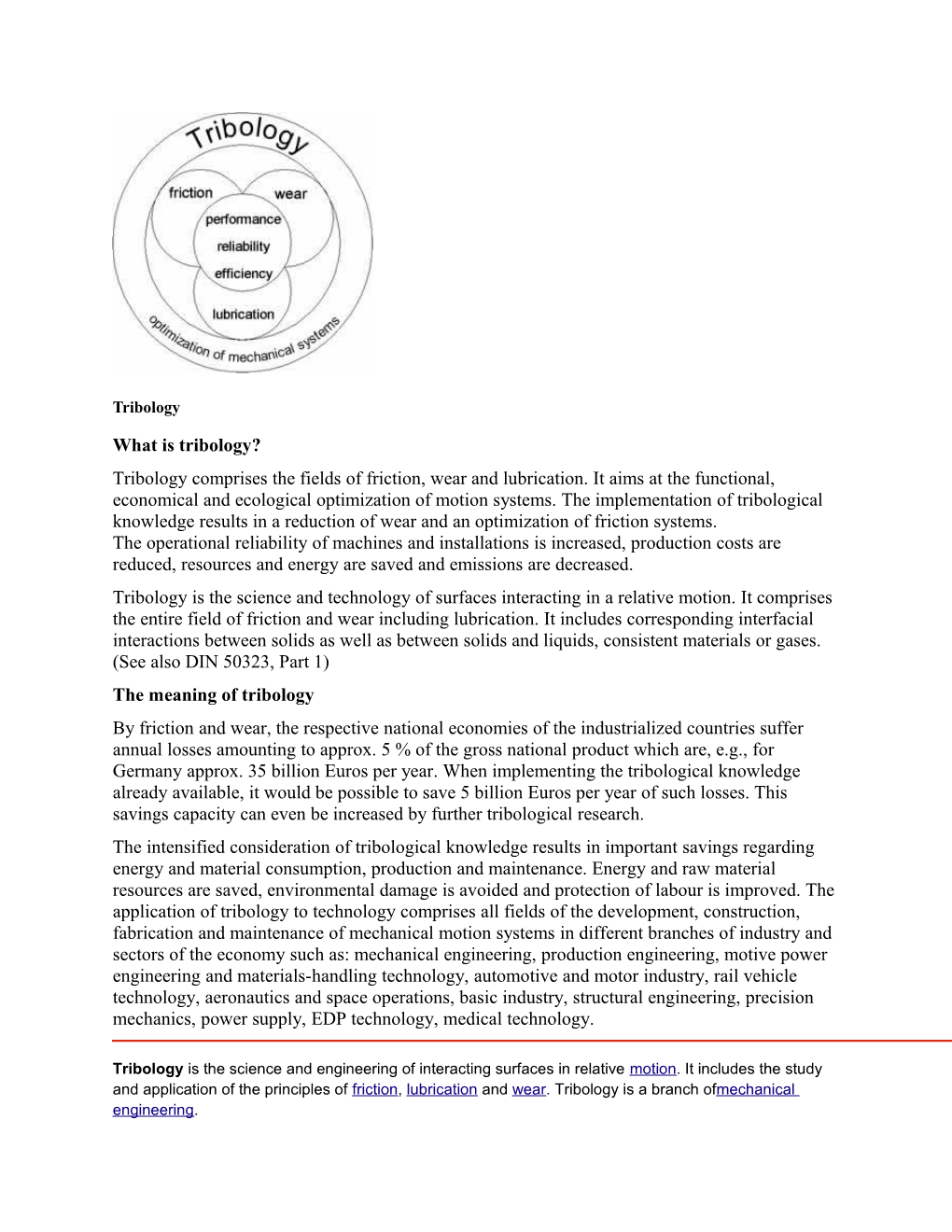 What Is Tribology?