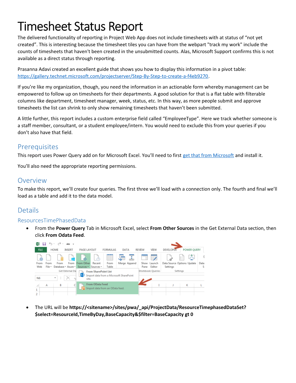 Timesheet Status Report