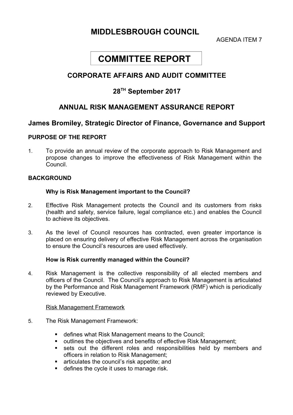 CORPORATE Affairs and Audit Committee