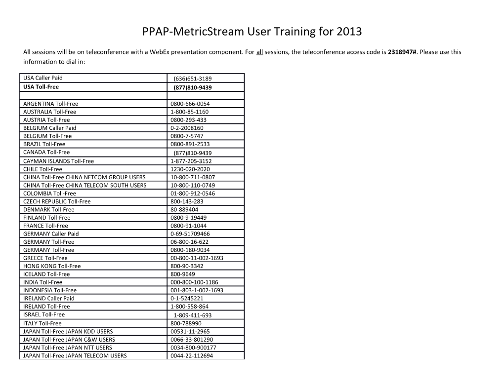 PPAP-Metricstream User Training for 2013