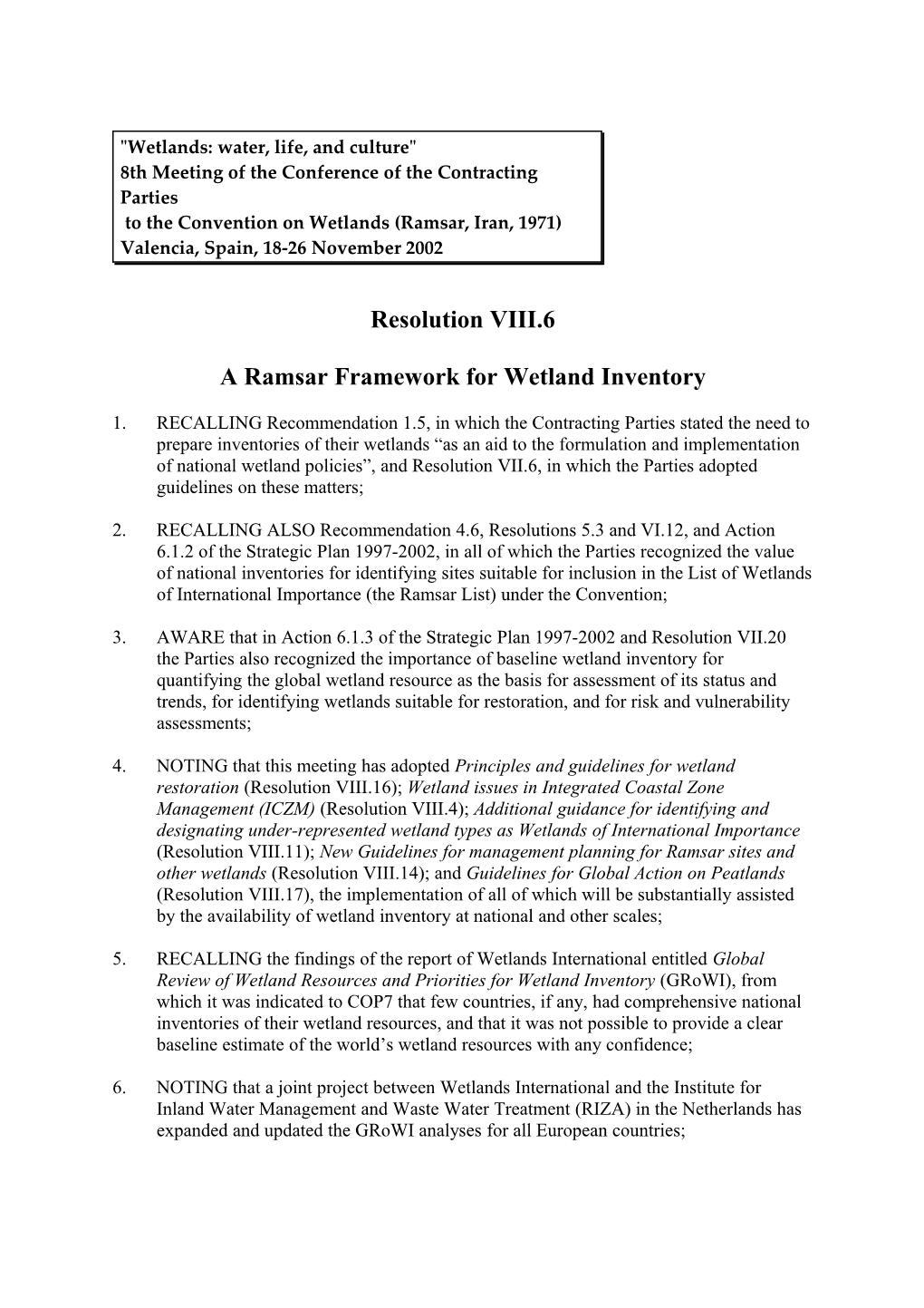 Protocol for Developing a Wetland Inventory