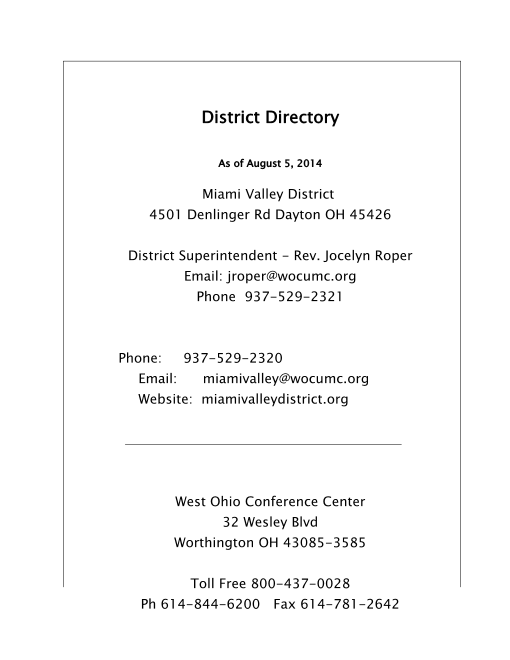 District Directory