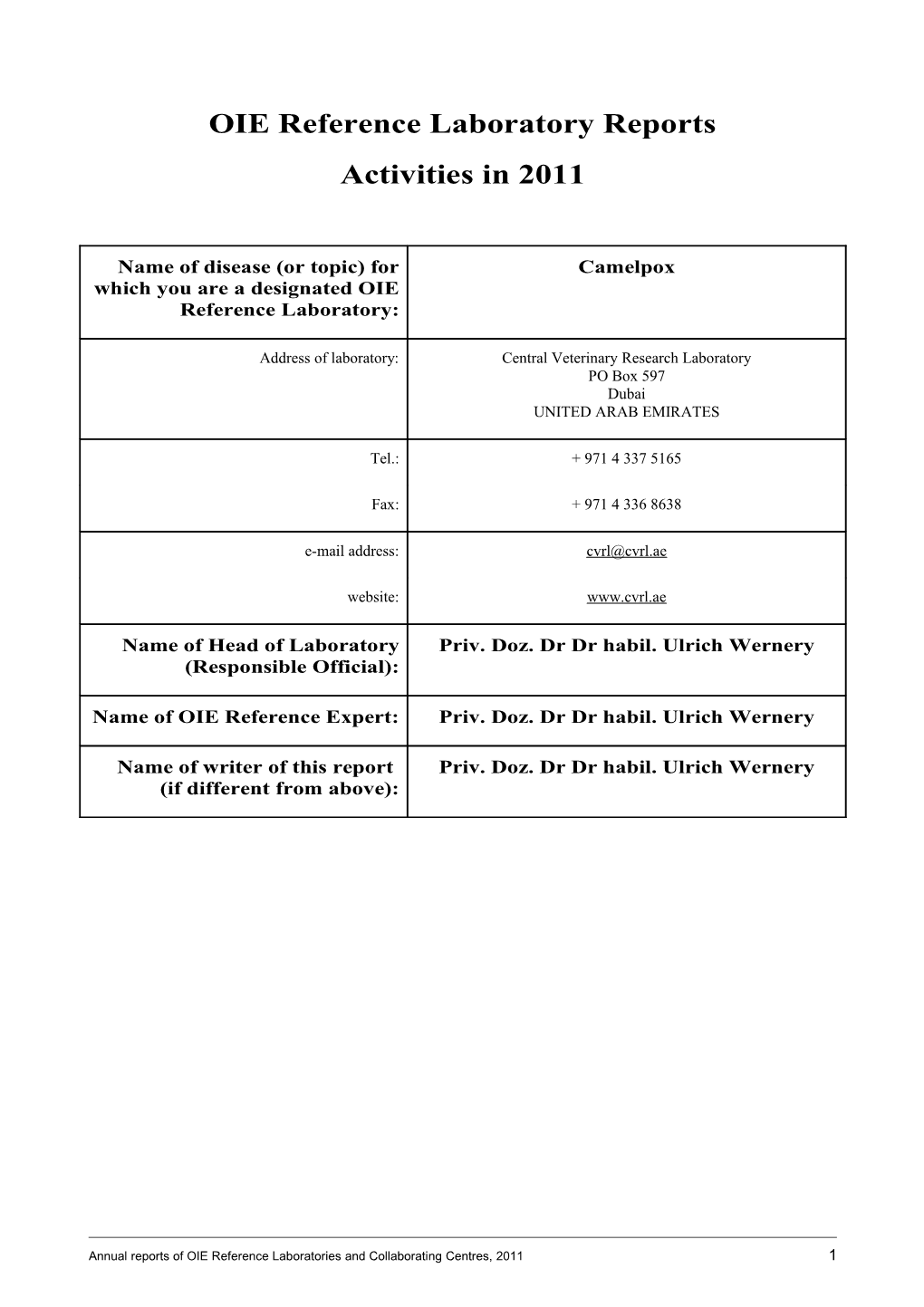 OIE Reference Laboratory Reports s1