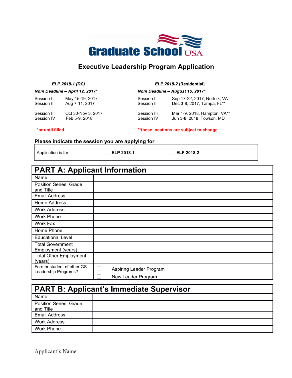 Executive Potential Program Application