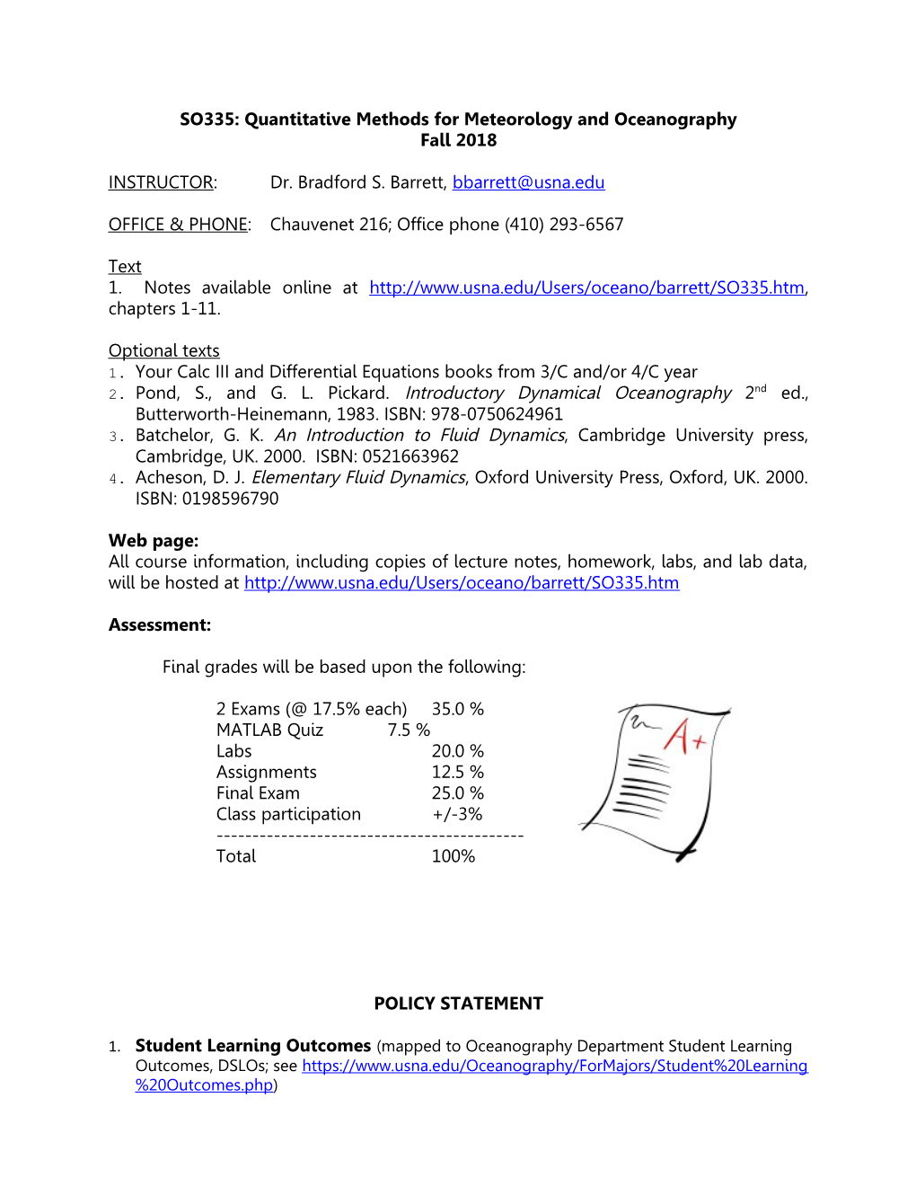 SO335: Quantitative Methods for Meteorology and Oceanography