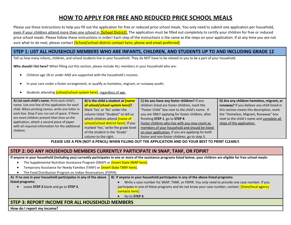 How to Apply for Free and Reduced Price School Meals