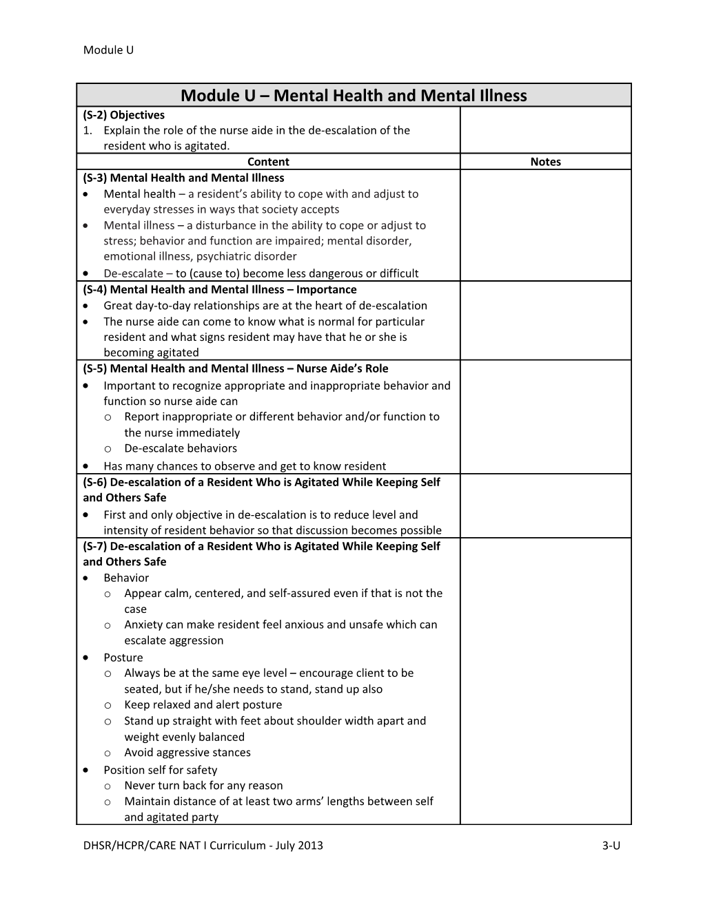 Explain the Role of the Nurse Aide in the De-Escalation of the Resident Who Is Agitated