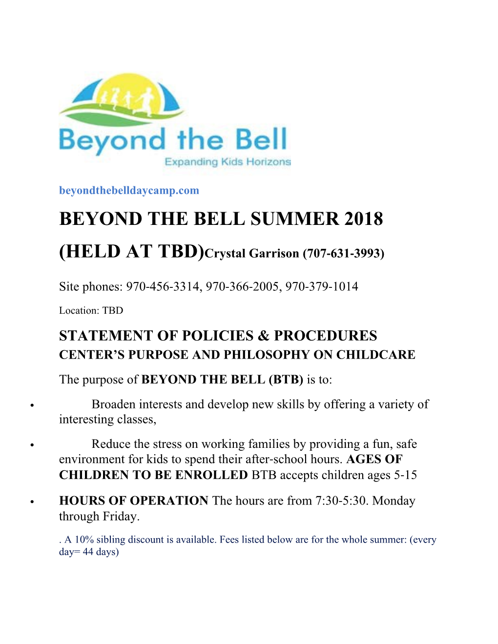 Beyond the Bell Summer 2018