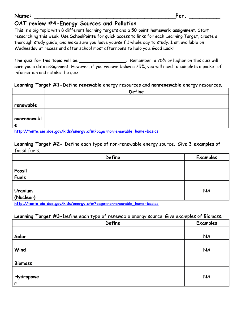 OAT Review #4-Energy Sources and Pollution