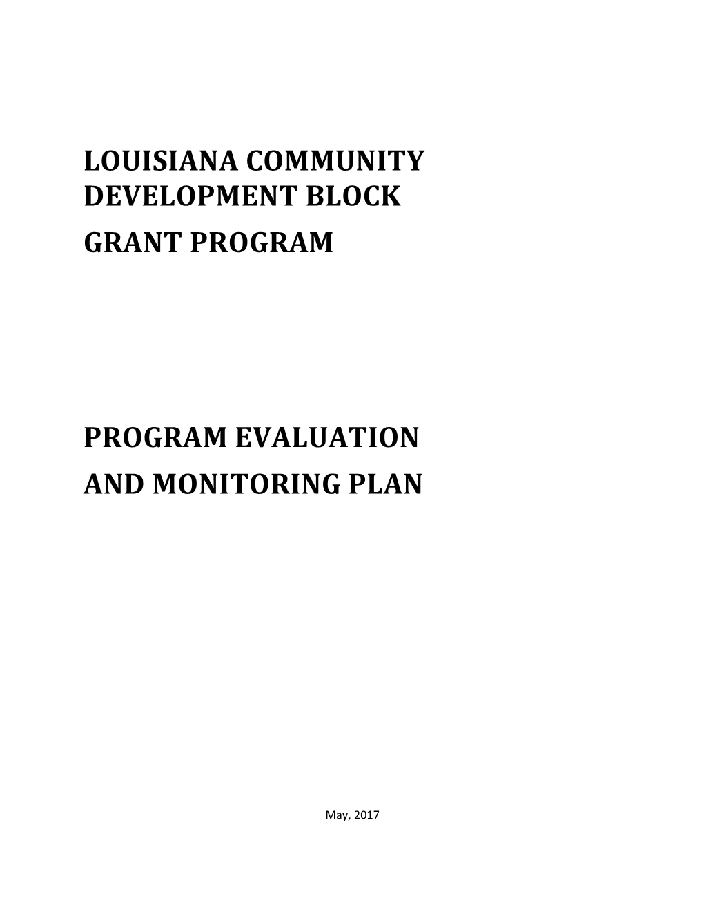 Louisiana Community Development Block Grant Program