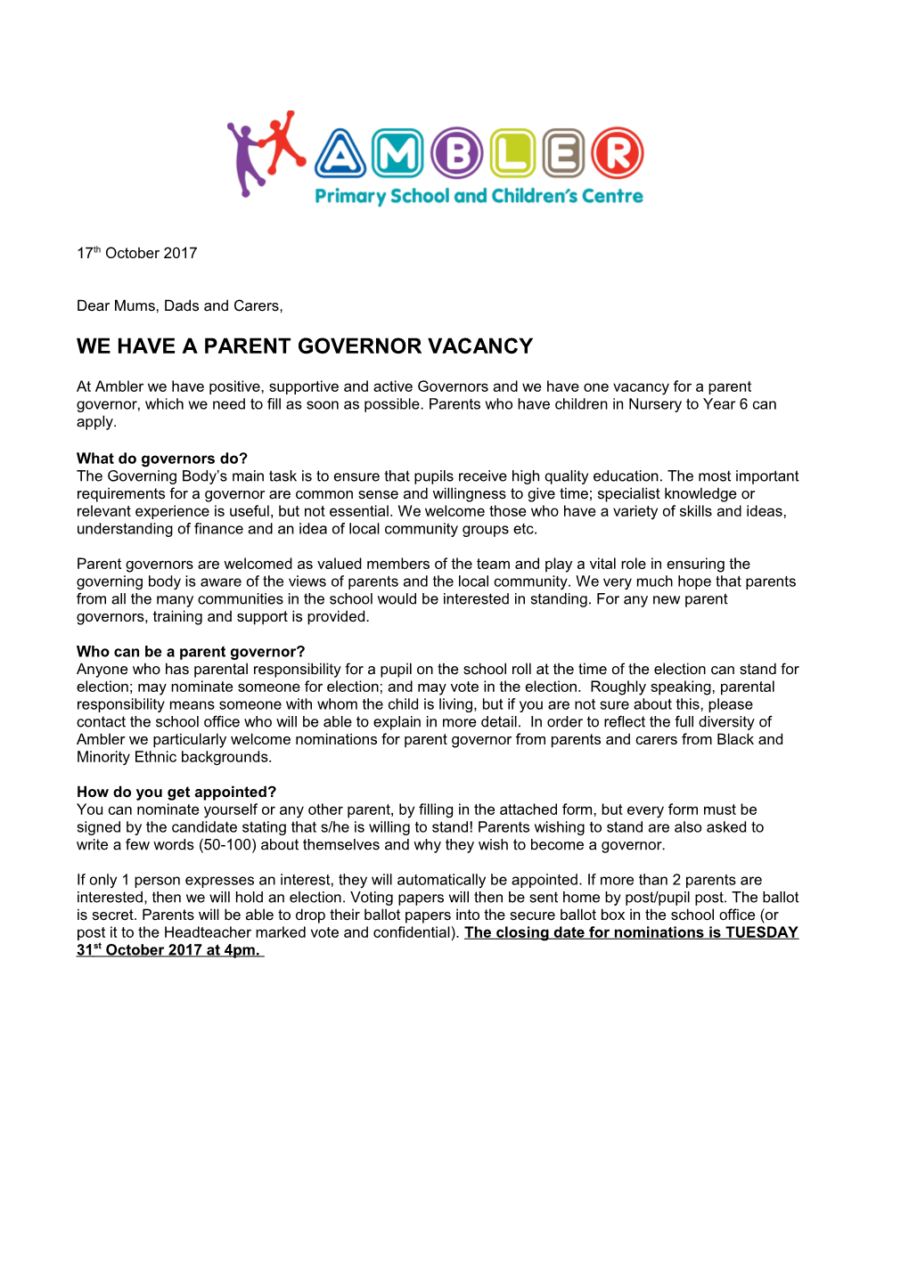 We Have Aparent Governor Vacancy