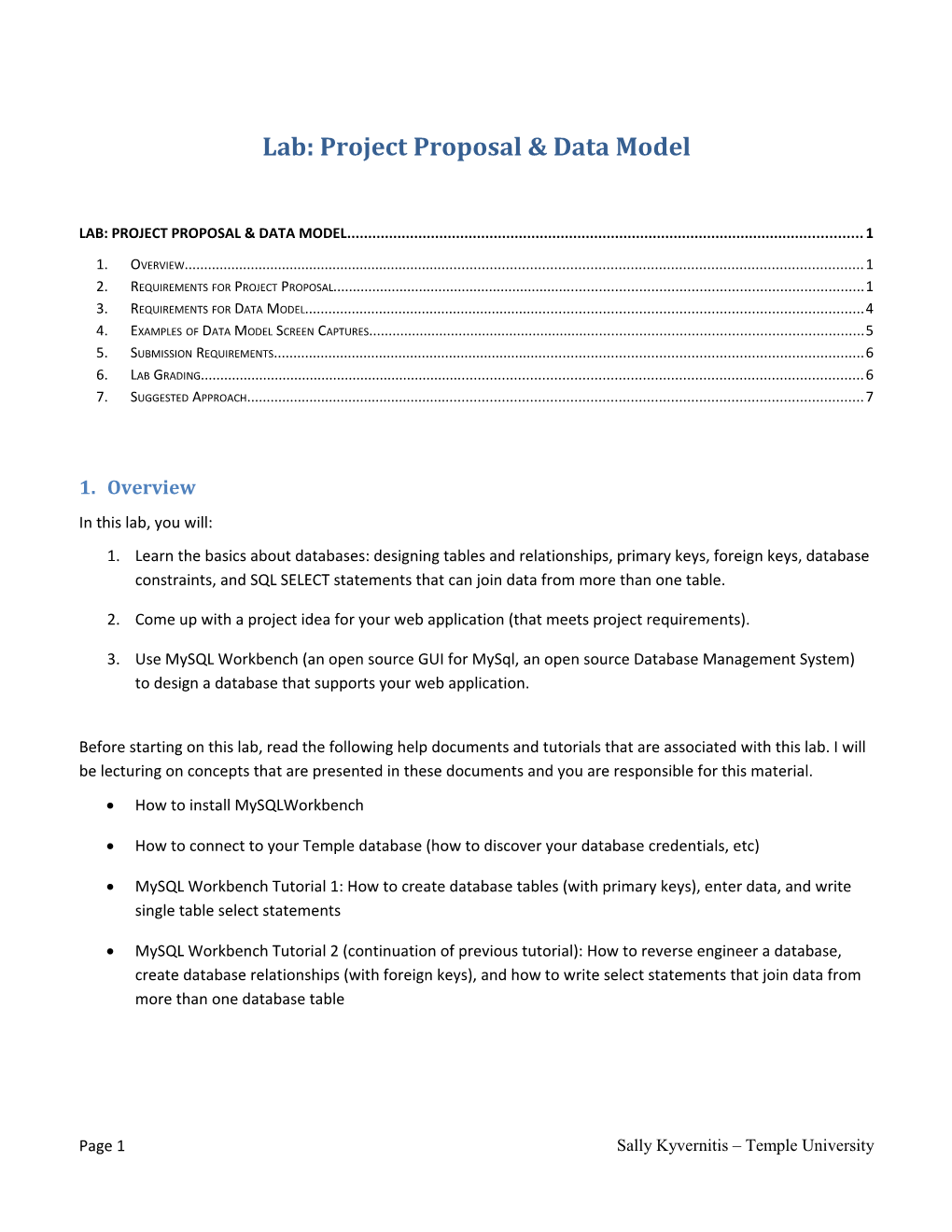 Lab: Project Proposal & Data Model