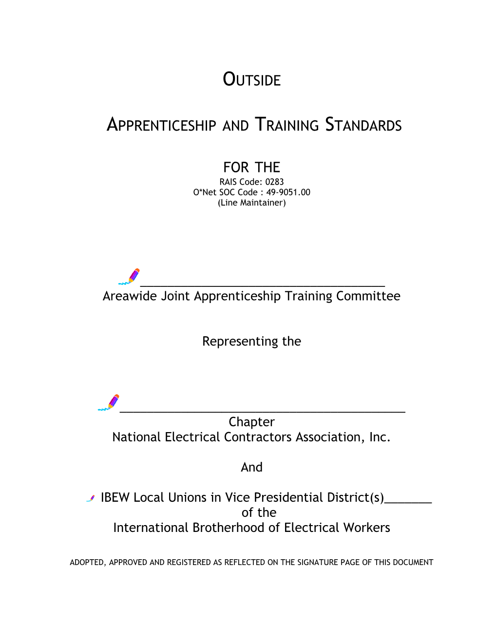 National Guidline Apprenticeship and Training Standards