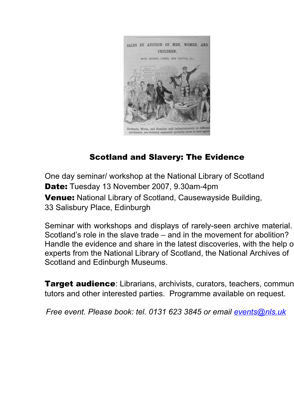 National Library of Scotland & the Scottish Involvement in Slavery