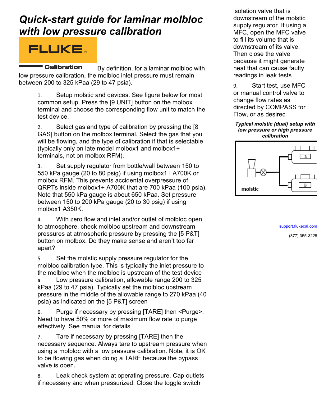 Quick-Start Guide for Laminar Molbloc with Low Pressure Calibration