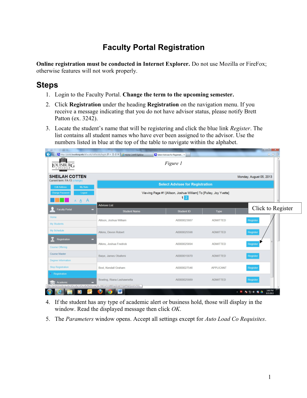 Faculty Portal Registration