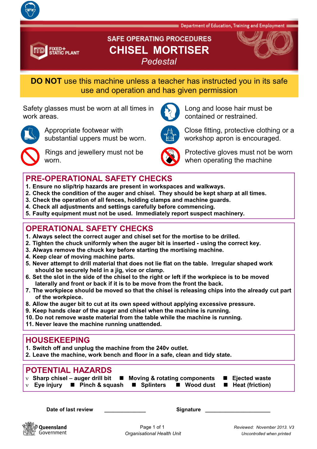 DETE - Safe Operating Procedure s2