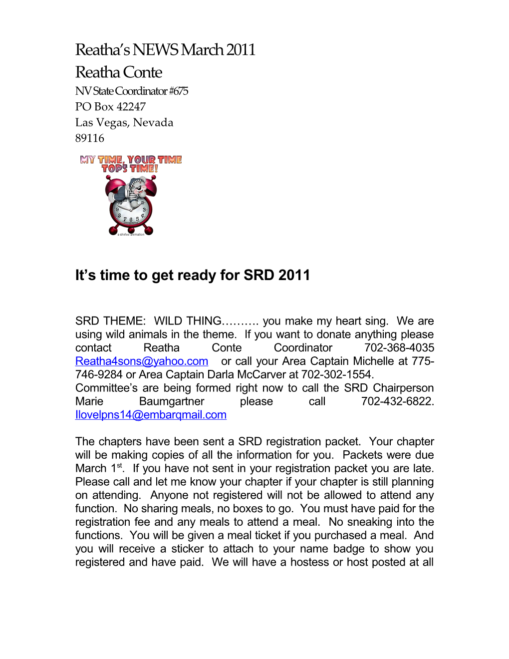 It S Time to Get Ready for SRD 2011