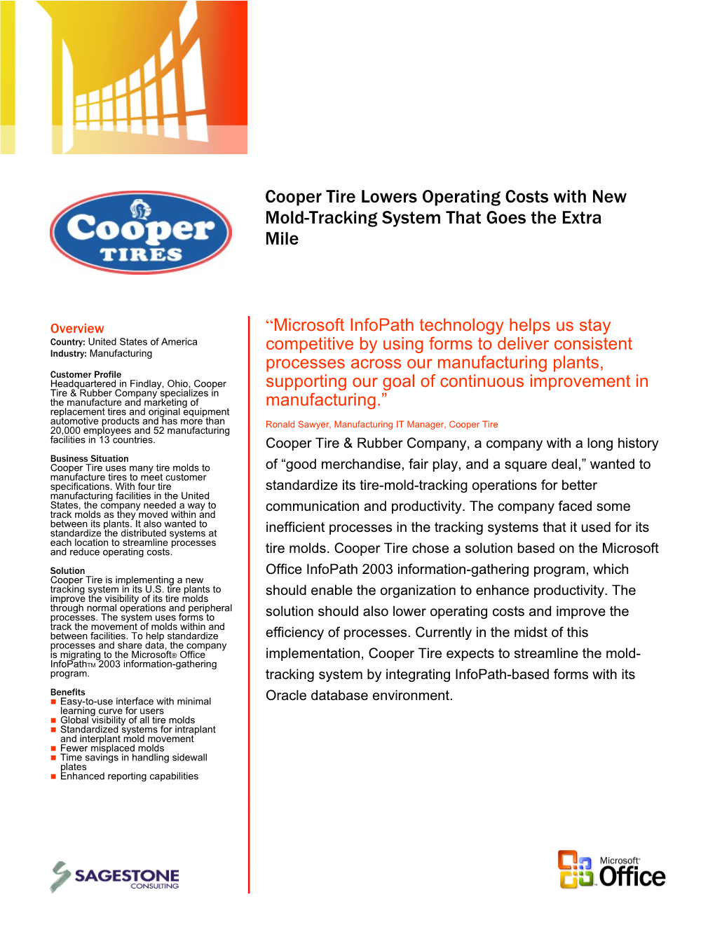 Writeimage CEP Cooper Tire Lowers Operating Costs with New Mold Tracking System That Goes