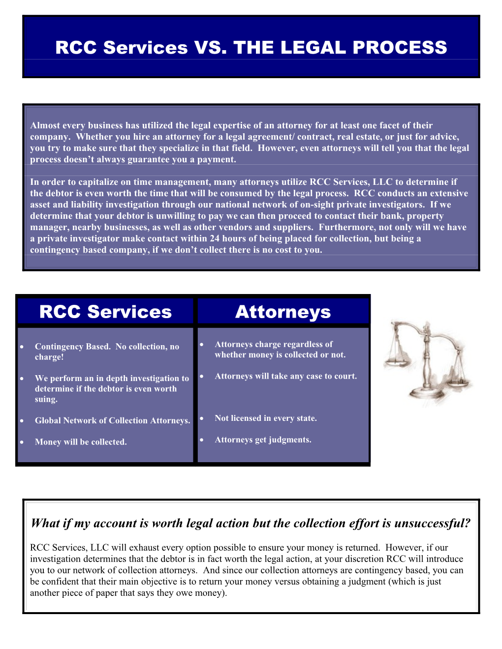 RCC Services VS. the LEGAL PROCESS