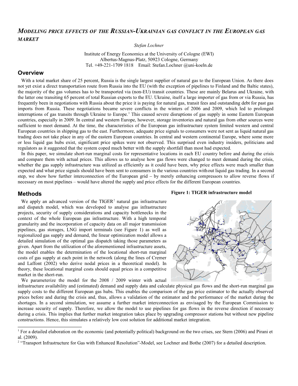 Modeling Price Effects of the Russian-Ukrainian Gas Conflict on the European Gas Market