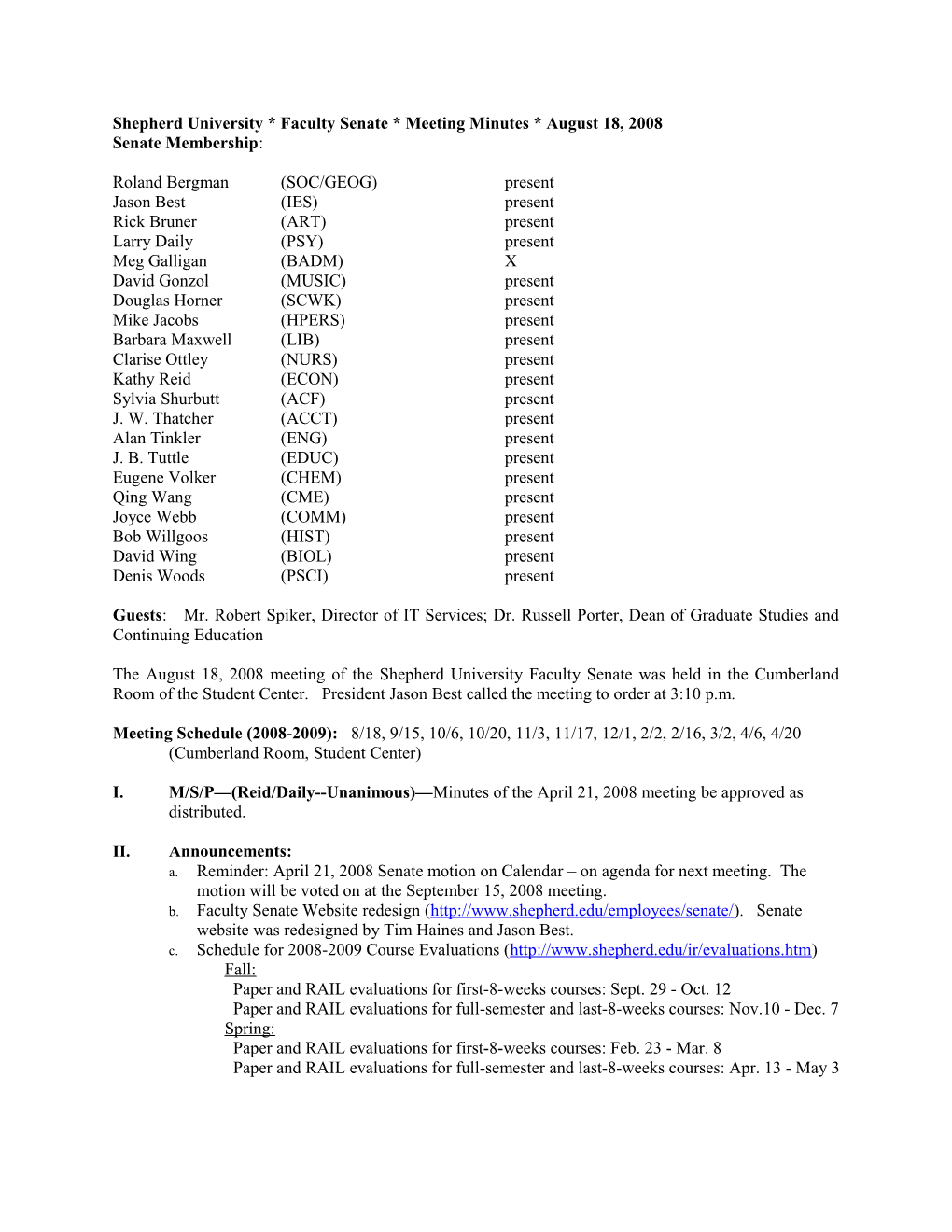 Faculty Senate Agenda s1