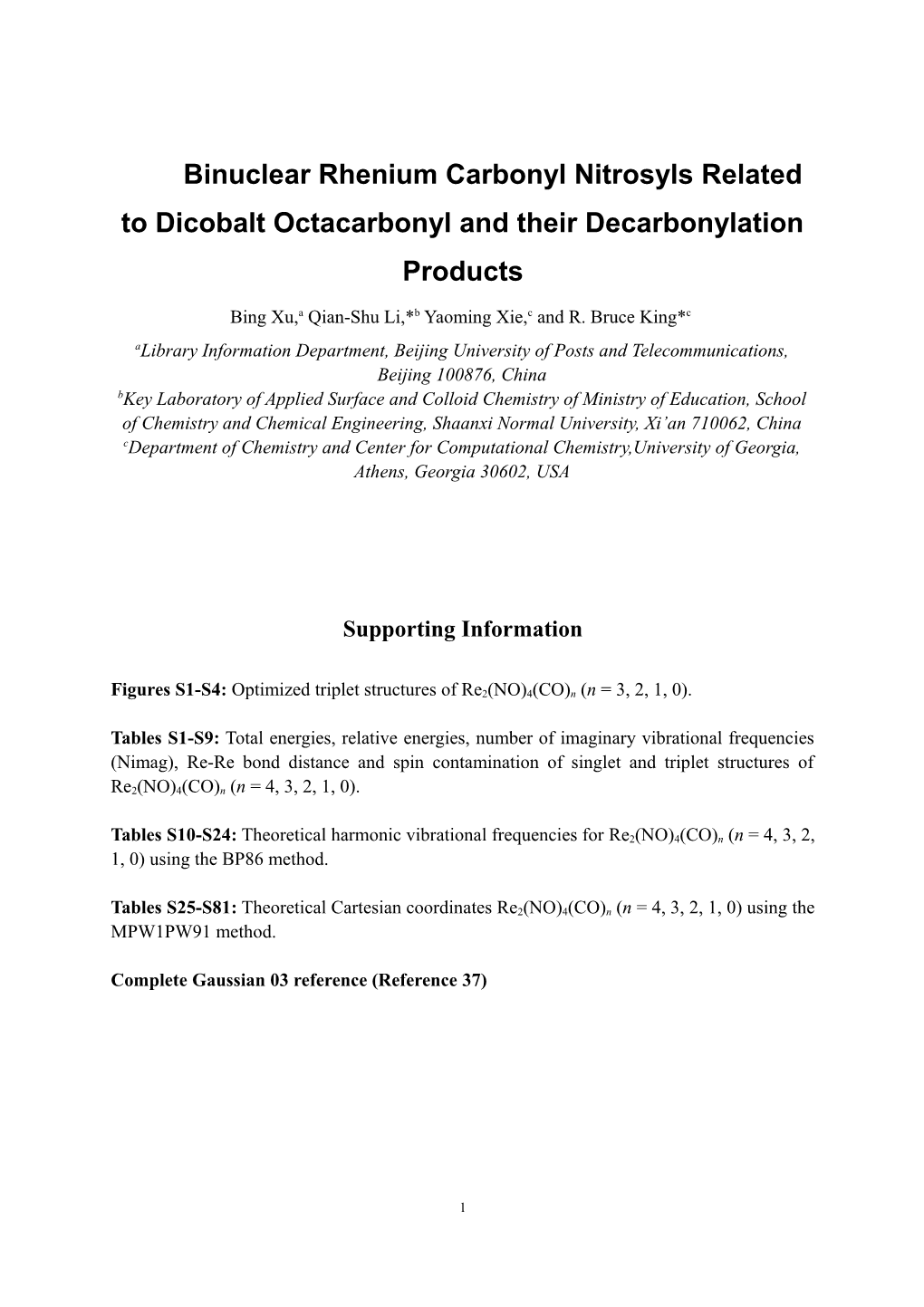 Unsaturated Binuclear Cyclopentadienylrhenium Carbonyl Derivatives: Metal-Metal Multiple