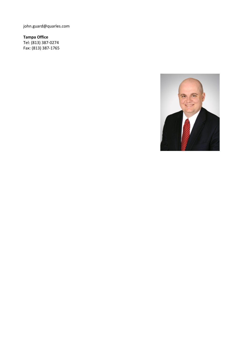 John M. Guard Is an Experienced Commercial Litigator, Who Frequently Handles a Wide Variety