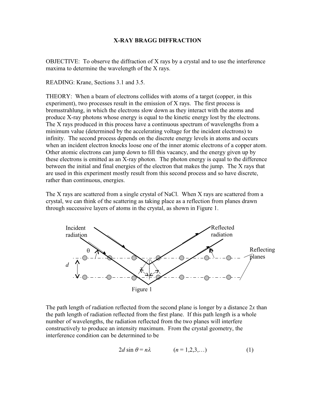 X-Ray Bragg Diffraction