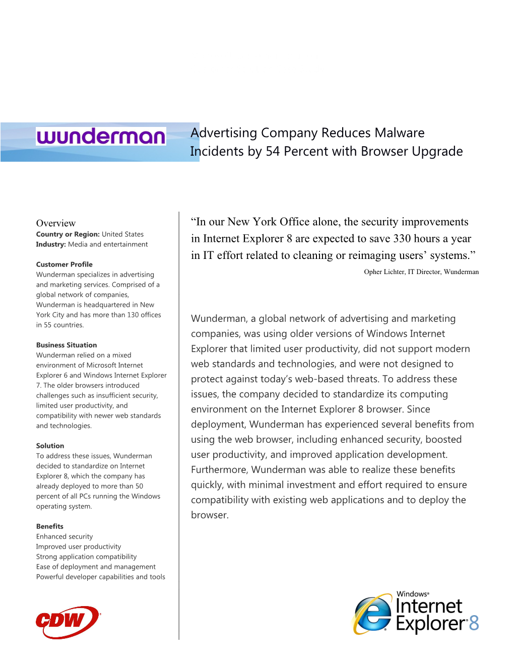 Advertising Company Reduces Malware Incidents by 54 Percent with Browser Upgrade