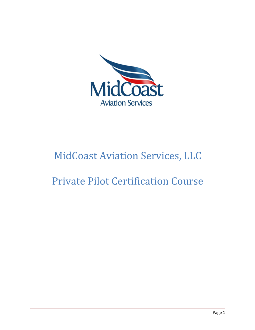 Midcoast Aviation Services, LLC Private Pilot Certification Course