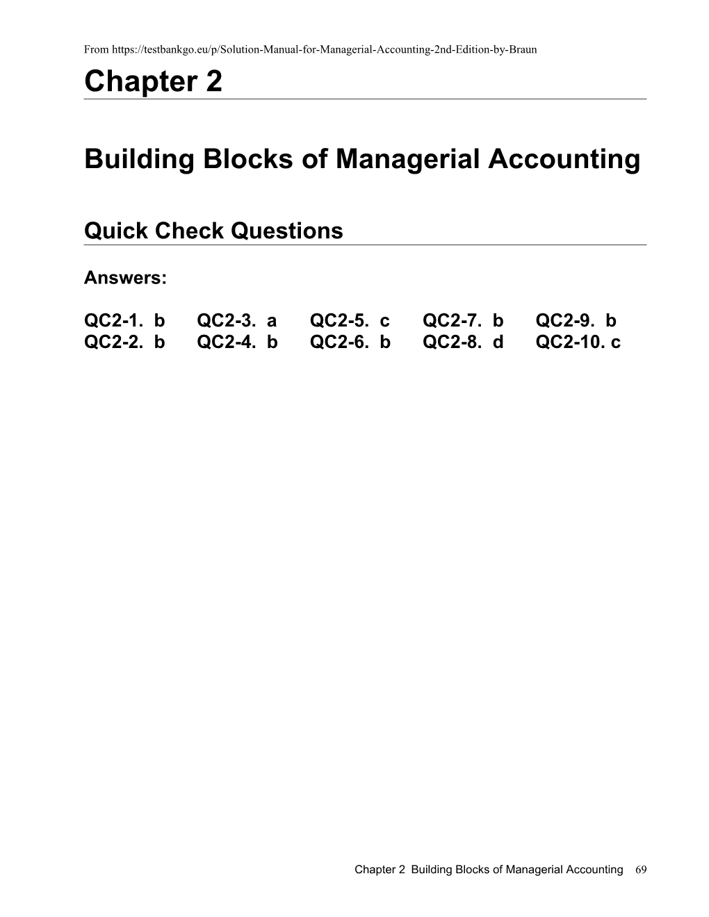 Building Blocks of Managerial Accounting