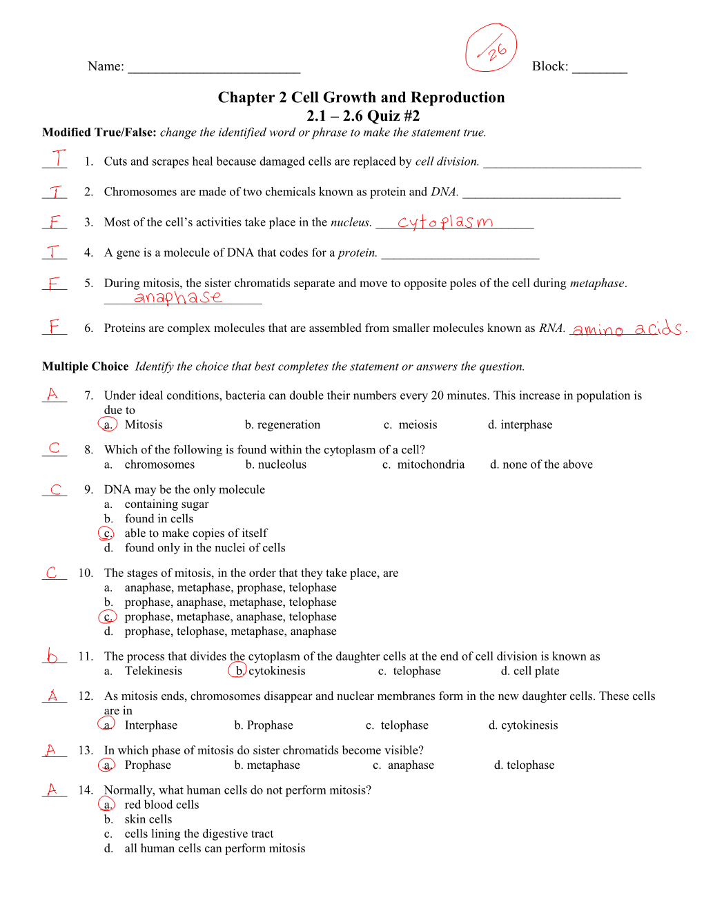 Chapter 2 Cell Growth and Reproduction