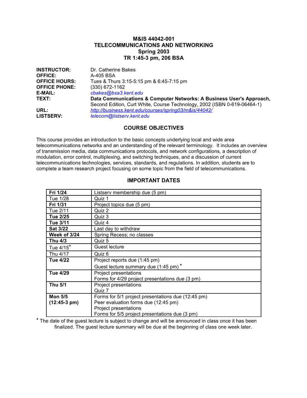 Telecommunications and Networking