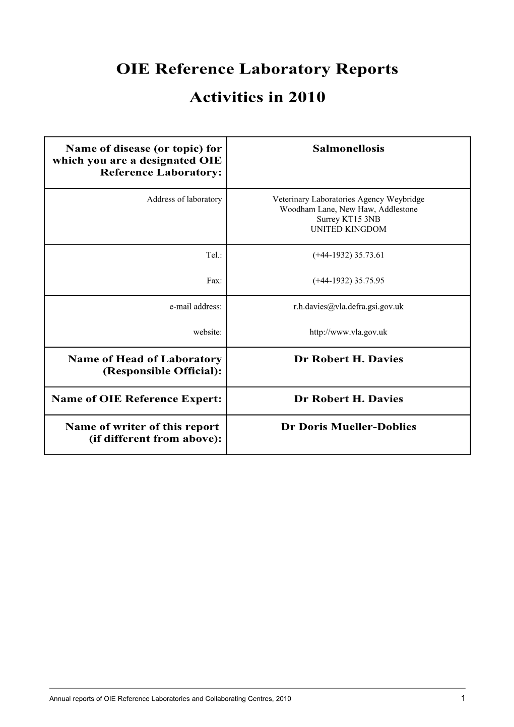 OIE Reference Laboratory Reports s16