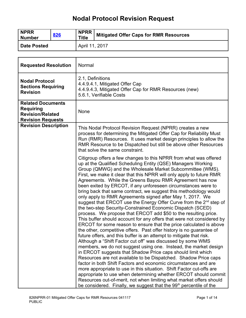 Nodal Protocol Revision Request s10