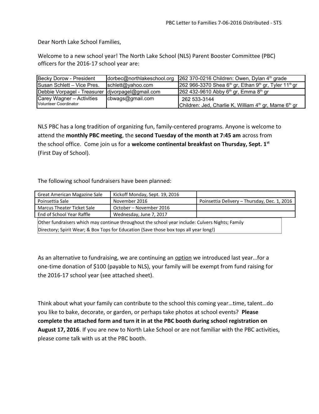 PBC Letter to Families 7-06-2016 Distributed - STS